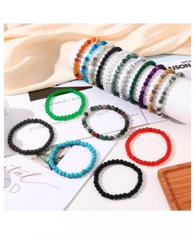 17 Pcs Stone Beaded Bracelets for Women Men Crystal Beaded Bracelet Unisex Adjustable Stretch Bracelets 6MM 16PCS $11.01 Brac...