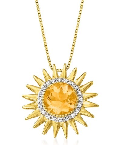 2.00 Carat Citrine and .10 ct. t.w. Diamond Sun Pendant Necklace in 18kt Gold Over Sterling. 20 inches $80.28 Necklaces