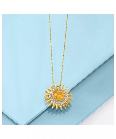 2.00 Carat Citrine and .10 ct. t.w. Diamond Sun Pendant Necklace in 18kt Gold Over Sterling. 20 inches $80.28 Necklaces