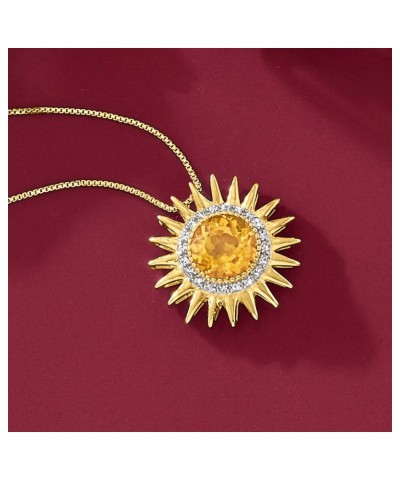 2.00 Carat Citrine and .10 ct. t.w. Diamond Sun Pendant Necklace in 18kt Gold Over Sterling. 20 inches $80.28 Necklaces