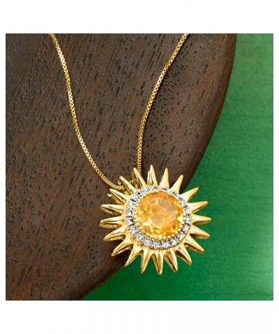 2.00 Carat Citrine and .10 ct. t.w. Diamond Sun Pendant Necklace in 18kt Gold Over Sterling. 20 inches $80.28 Necklaces