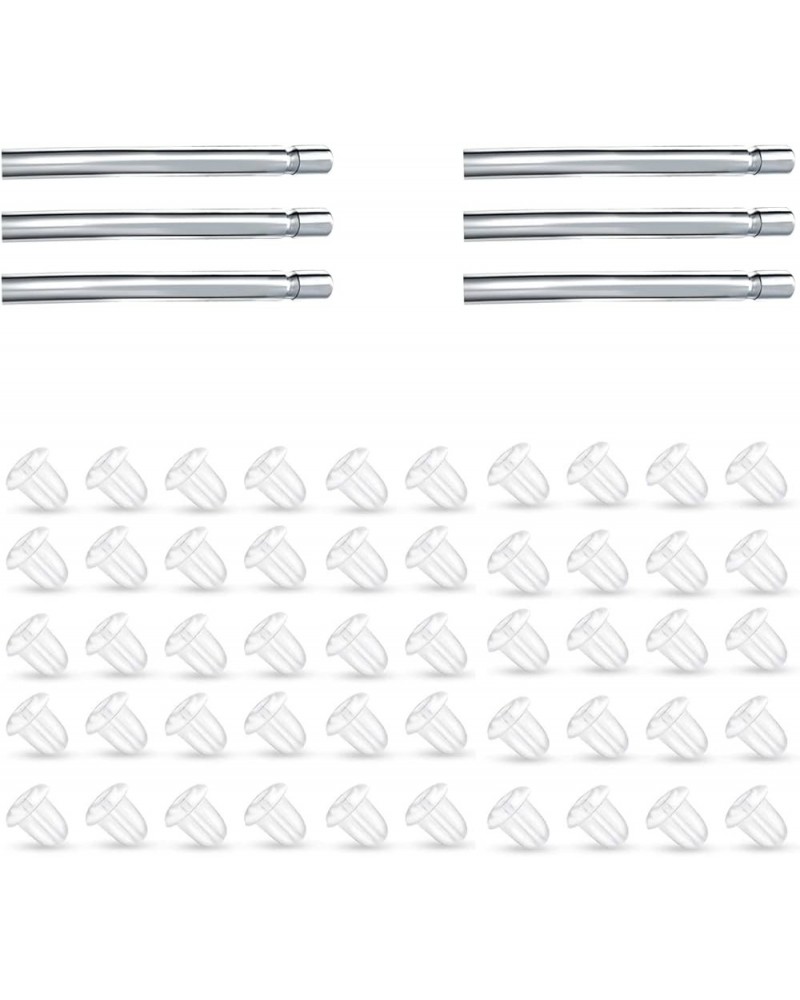 6pcs 20G Pure Titanium Earring Posts Pins with 50pcs Silicone Earring Backs Hypoallergenic Nickel Free Piercing Earrings Find...