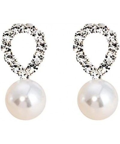 Pearl Earrings for Women Girls, Dangle Drop Earrings Cubic Zirconia Pearl Drop Earrings $5.50 Earrings