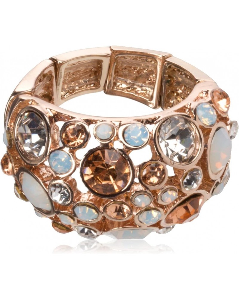 Basic" Rose Gold Domed Multi-Stone Adjustable Ring, Size 7-9 $12.43 Rings