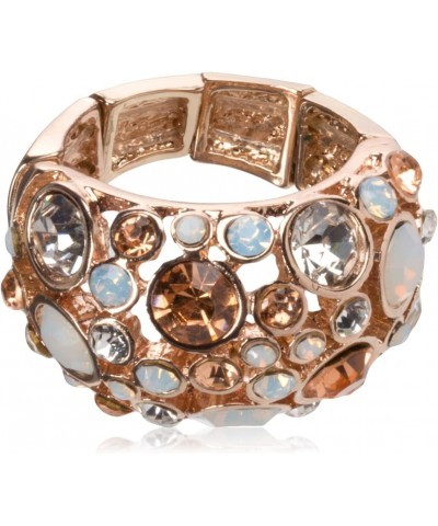 Basic" Rose Gold Domed Multi-Stone Adjustable Ring, Size 7-9 $12.43 Rings