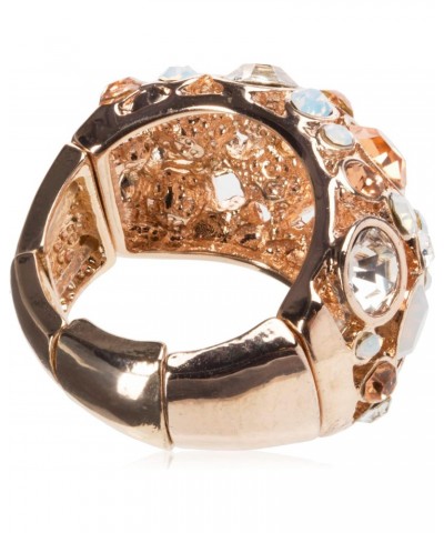 Basic" Rose Gold Domed Multi-Stone Adjustable Ring, Size 7-9 $12.43 Rings