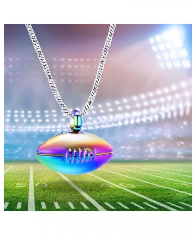 Cremation Jewelry Football Memorial Urn Necklace for Ashes Holder Stainless Steel Ashes Keepsake Urn Jewelry for Brother Boyf...