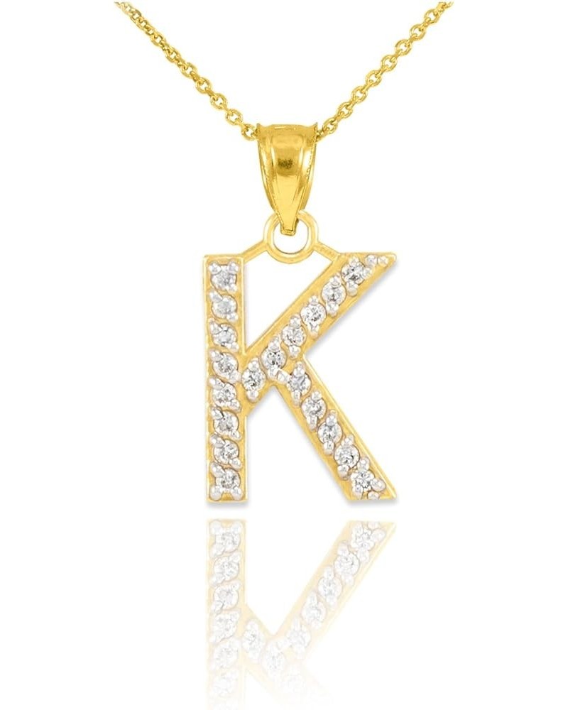 14k Yellow Gold Diamond-Studded Initial Letter Pendant Necklace, 16 K $89.99 Necklaces