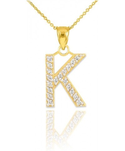 14k Yellow Gold Diamond-Studded Initial Letter Pendant Necklace, 16 K $89.99 Necklaces