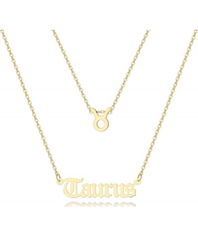 Astrology Necklace for Women 18K Gold Plated 12 Constellation Zodiac Necklace Taurus-2 $10.25 Necklaces