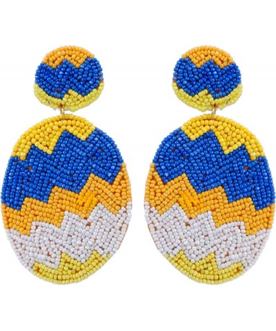 Bollywood Style Bohemian Statement Handmade summer Multicolor Tassel Beaded Earrings for Women & Girls Blue-Yellow $10.43 Ear...