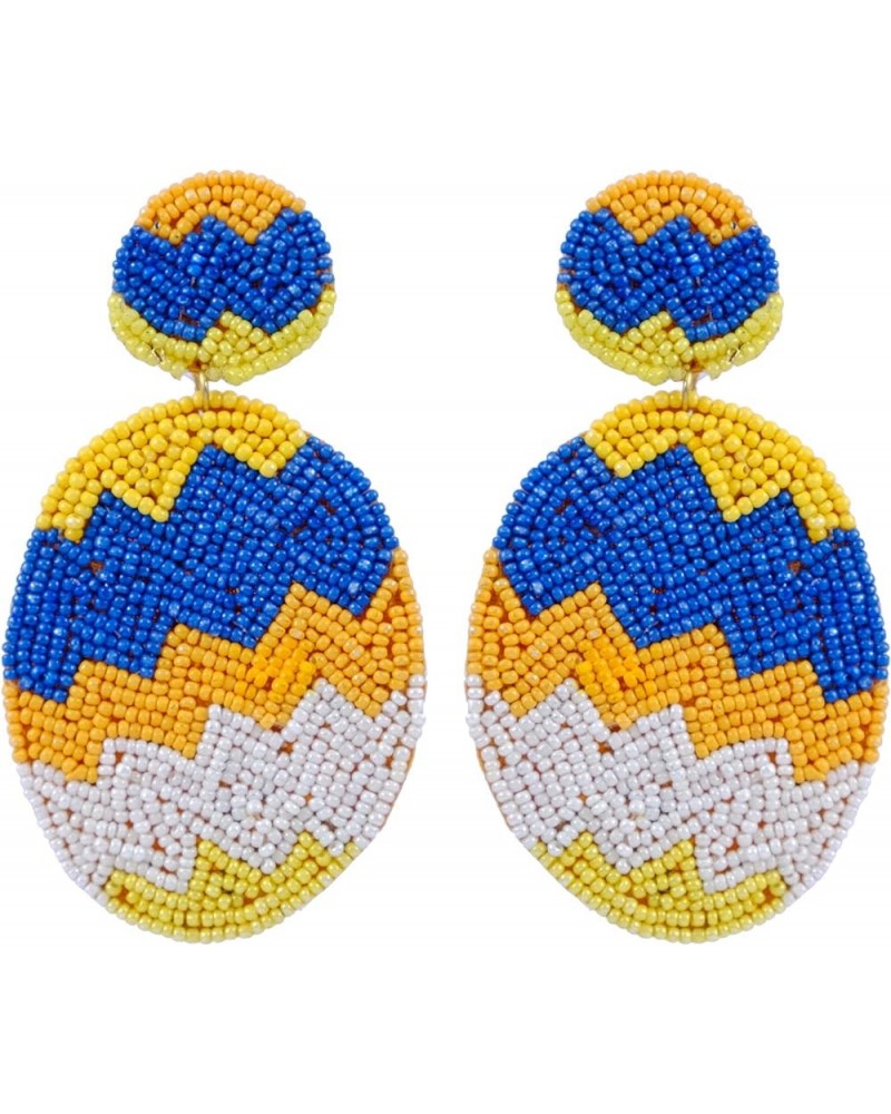 Bollywood Style Bohemian Statement Handmade summer Multicolor Tassel Beaded Earrings for Women & Girls Blue-Yellow $10.43 Ear...