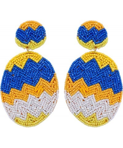 Bollywood Style Bohemian Statement Handmade summer Multicolor Tassel Beaded Earrings for Women & Girls Blue-Yellow $10.43 Ear...