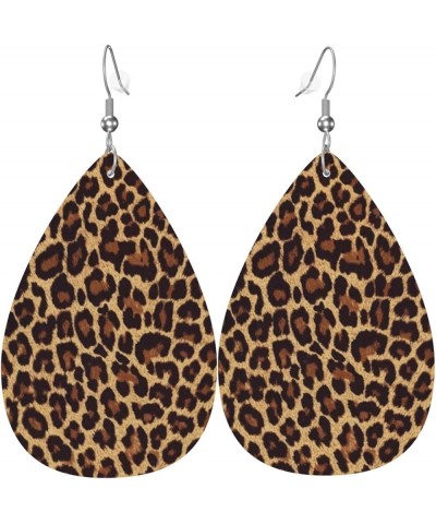 Cool Cheetah Leopard Faux Leather Earrings For Women Dangle Lightweight Teardrop Earrings Cool Cheetah Leopard $6.62 Earrings