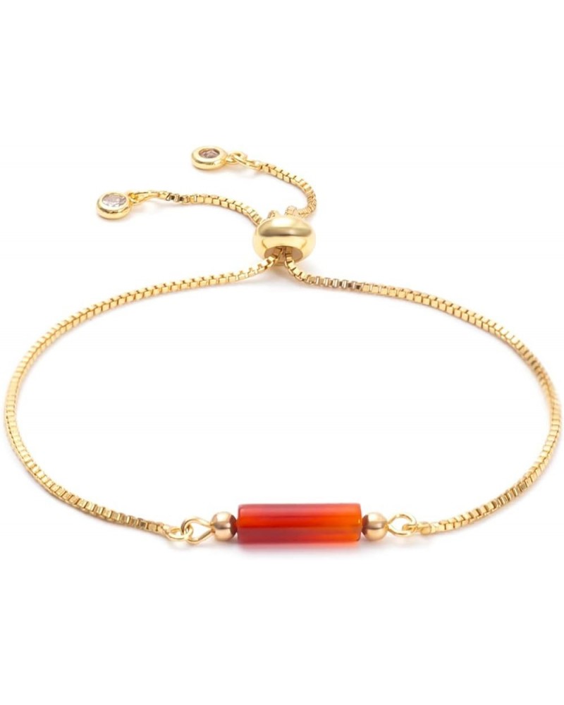 Raw Carnelian Bracelet, Adjustable Bracelet, Crystal, Gold Adjustable Bracelet Carnelian-L $8.84 Bracelets