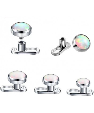 9Pcs 14g Stainless Steel Cubic Zirconia/Opal Dermal Anchor Tops and Base Microdermals for Body Piercing B: 9PCS-Mixed style $...