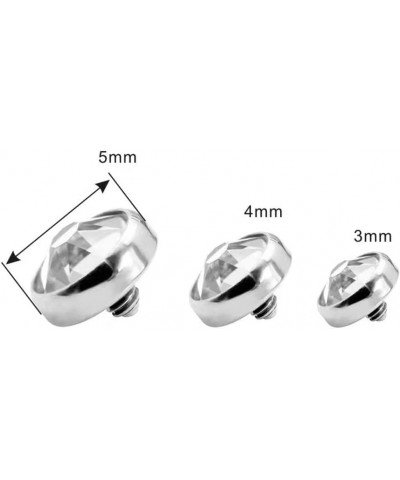 9Pcs 14g Stainless Steel Cubic Zirconia/Opal Dermal Anchor Tops and Base Microdermals for Body Piercing B: 9PCS-Mixed style $...