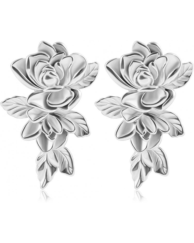 2PCS Flower Ear Weights Hangers 316 Stainless Steel Ear Gauges Hypoallergenic Earrings Stretchers Expanders Tunnels Plugs 0g ...