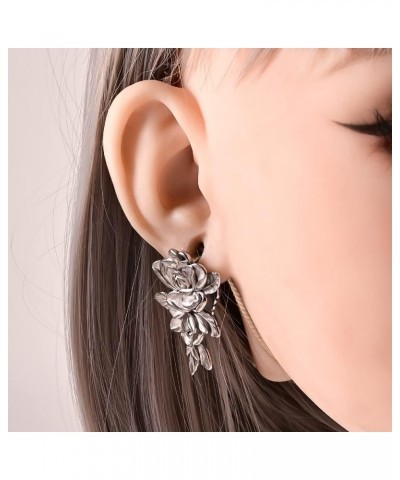 2PCS Flower Ear Weights Hangers 316 Stainless Steel Ear Gauges Hypoallergenic Earrings Stretchers Expanders Tunnels Plugs 0g ...