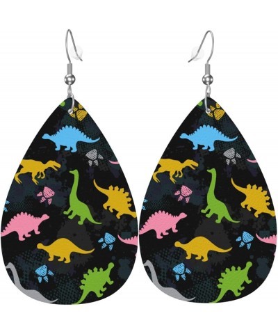 Faux Leather Teardrop Earrings For Teen Girls Women Drop Dangle Earrings Gift Black 2 $6.53 Earrings