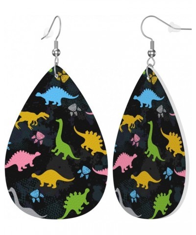 Faux Leather Teardrop Earrings For Teen Girls Women Drop Dangle Earrings Gift Black 2 $6.53 Earrings