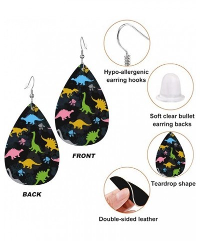 Faux Leather Teardrop Earrings For Teen Girls Women Drop Dangle Earrings Gift Black 2 $6.53 Earrings