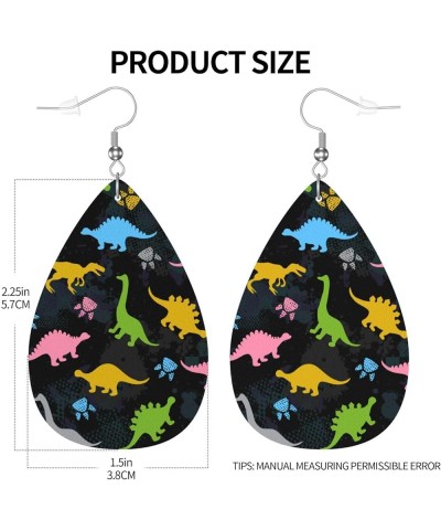 Faux Leather Teardrop Earrings For Teen Girls Women Drop Dangle Earrings Gift Black 2 $6.53 Earrings