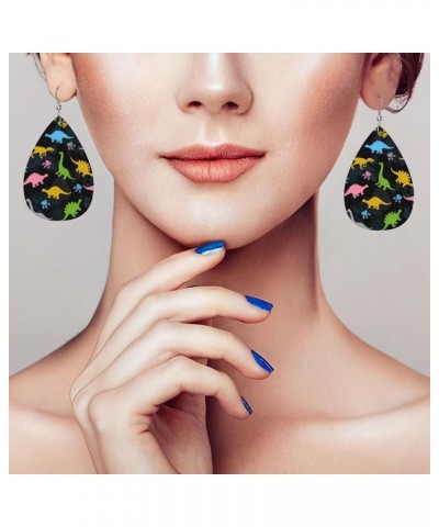 Faux Leather Teardrop Earrings For Teen Girls Women Drop Dangle Earrings Gift Black 2 $6.53 Earrings