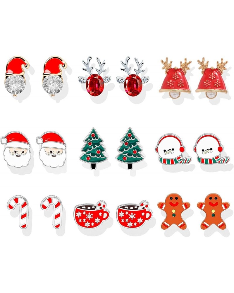 Christmas Earrings Bulk for Women Christmas Stud Earrings Set Christmas Tree Santa Claus Candy Snowman Sonwflake Wreath Bow E...