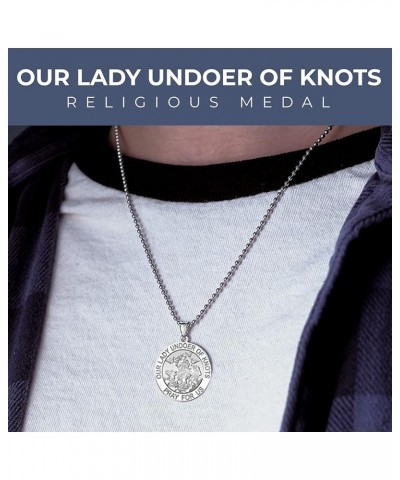 Our Lady Undoer of Knots Religious Medal, Available in 2/3 Inch, 3/4 Inch, or 1 Inch, Sterling Silver, 14K Yellow Gold, 14K W...