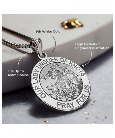 Our Lady Undoer of Knots Religious Medal, Available in 2/3 Inch, 3/4 Inch, or 1 Inch, Sterling Silver, 14K Yellow Gold, 14K W...