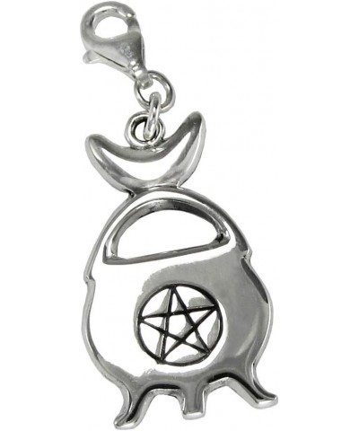 Sterling Silver Pentacle Moon Cauldron Clip On Charm $15.29 Bracelets