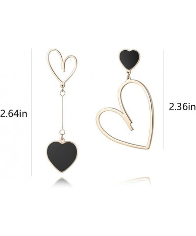 Heart Earrings Asymmetrical Heart Stud Earrings for Women Dangling Drop Dangle Rose Gold Hearts Earrings Gift for Women or gr...