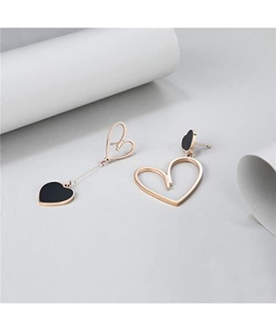 Heart Earrings Asymmetrical Heart Stud Earrings for Women Dangling Drop Dangle Rose Gold Hearts Earrings Gift for Women or gr...