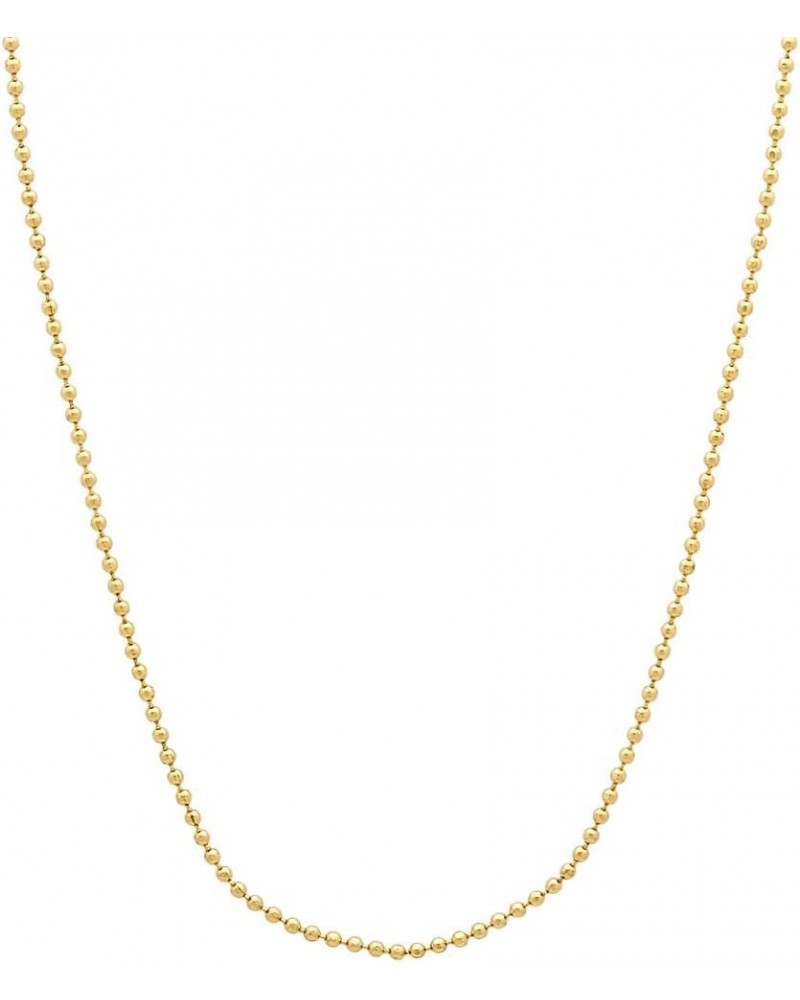 1mm-6mm 14k Yellow Gold Plated Ball Military Chain Necklace or Bracelet 30.0 Inches 1mm Necklace $15.51 Bracelets