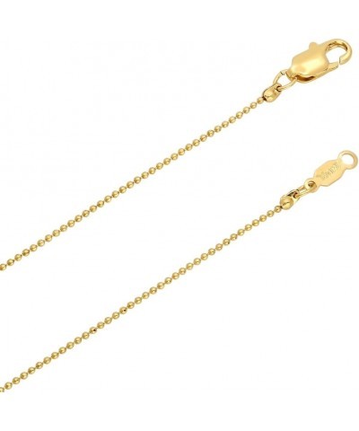 1mm-6mm 14k Yellow Gold Plated Ball Military Chain Necklace or Bracelet 30.0 Inches 1mm Necklace $15.51 Bracelets