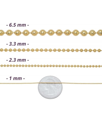 1mm-6mm 14k Yellow Gold Plated Ball Military Chain Necklace or Bracelet 30.0 Inches 1mm Necklace $15.51 Bracelets