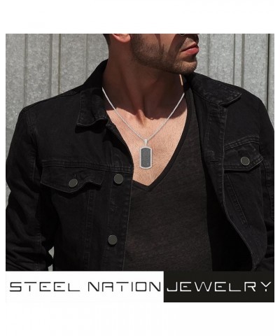 Men's Dog Tag Pendants Stainless Steel Diamond Accents Choice of colors and designs Silver Diamond Accented $26.46 Necklaces