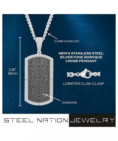 Men's Dog Tag Pendants Stainless Steel Diamond Accents Choice of colors and designs Silver Diamond Accented $26.46 Necklaces