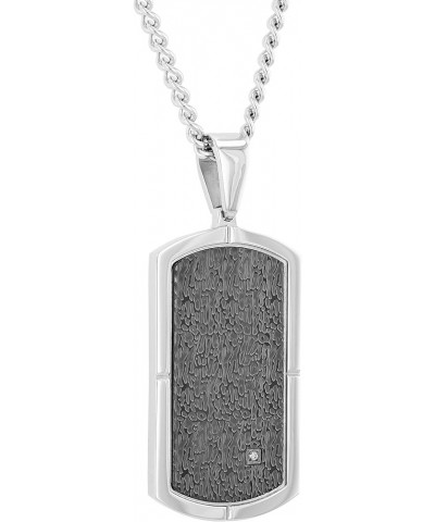 Men's Dog Tag Pendants Stainless Steel Diamond Accents Choice of colors and designs Silver Diamond Accented $26.46 Necklaces