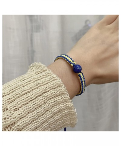 Blue Yellow Braided Bracelets Adjustable Woven Rope Charm Bracelets Handmade Friendship Wrap Bracelets Wrist Cord Bangle one ...