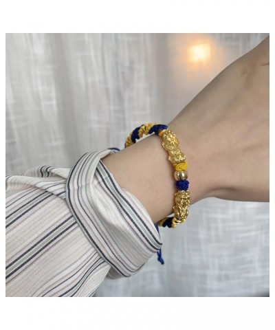 Blue Yellow Braided Bracelets Adjustable Woven Rope Charm Bracelets Handmade Friendship Wrap Bracelets Wrist Cord Bangle one ...