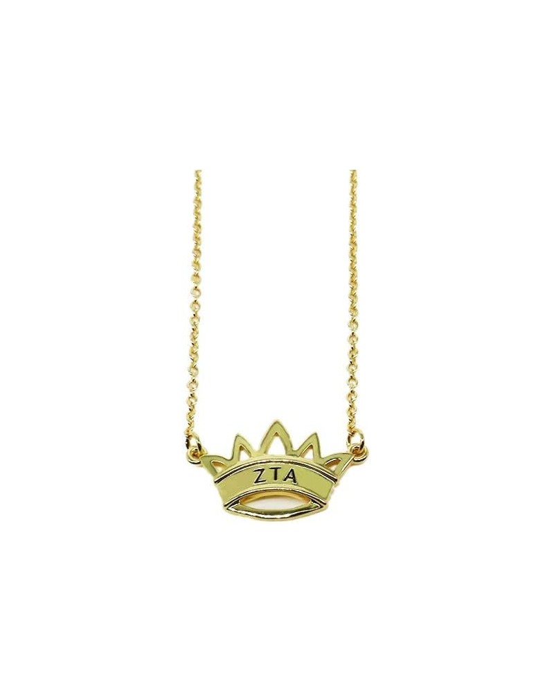 Zeta Tau Alpha Crown Floating Necklace, ZTA Greek Sorority Floating Necklace Gold Filled $12.90 Necklaces