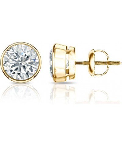 14k Gold Bezel-set Round Diamond Stud Earrings (1/4-2cttw, H-I, I1-I2) Screw-backs Yellow Gold 0.3 carats $186.48 Earrings