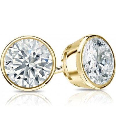 14k Gold Bezel-set Round Diamond Stud Earrings (1/4-2cttw, H-I, I1-I2) Screw-backs Yellow Gold 0.3 carats $186.48 Earrings