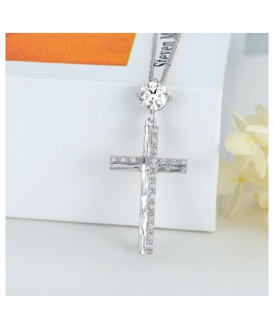 925 Sterling Silver Lab Grown Diamond Infinity Cross Necklaces, Silver Simple Infinity Cross Pendant Necklace for Women Girls...