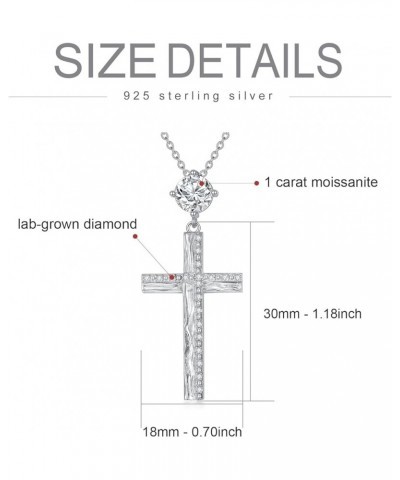 925 Sterling Silver Lab Grown Diamond Infinity Cross Necklaces, Silver Simple Infinity Cross Pendant Necklace for Women Girls...