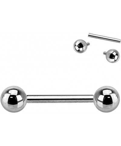 1 Piece Internally Threaded Grade 23 Solid Titanium Barbells Tongue/Nipple Ring 14g (1.6mm) - 10mm (3/8") - 4mm $9.83 Body Je...