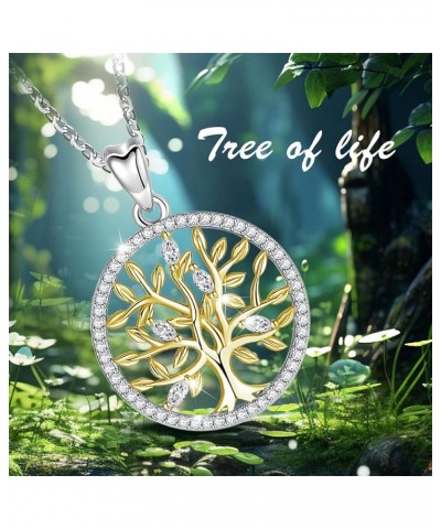 Sterling Silver Tree of Life Necklace and Earrings, Family Tree Jewelry Gifts for Women Girls - 18 Inch Silver Chain Tree of ...