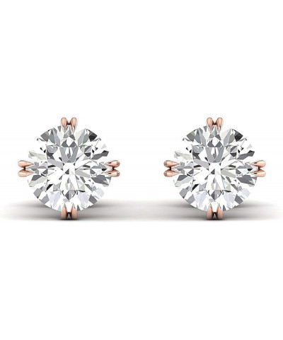 Cyber Moday deals 2019 Earrings Forever Classic real Colorless Moissanite Screw Back studs Crafted in 14k White & Rose pure G...